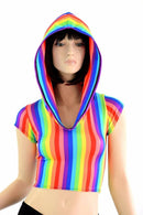Rainbow Stripe Crop Hoodie - Coquetry Clothing