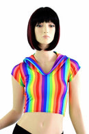 Rainbow Stripe Crop Hoodie - Coquetry Clothing