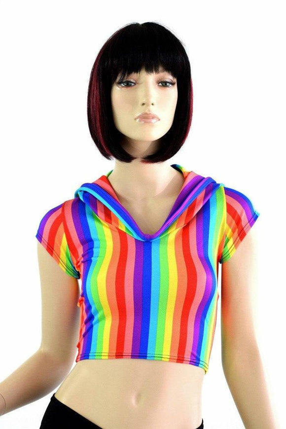 Rainbow Stripe Crop Hoodie - Coquetry Clothing