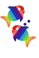 Rainbow Stripe Fish & Bubbles Pasties - Coquetry Clothing
