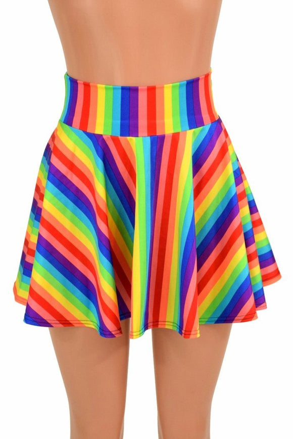 Rainbow Stripe Rave Skirt - Coquetry Clothing