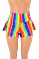 Rainbow Stripe Ruffle Rump Shorts - Coquetry Clothing