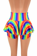 Rainbow Stripe Ruffle Rump Shorts - Coquetry Clothing