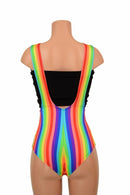 Rainbow Stripe Suspender Romper - Coquetry Clothing