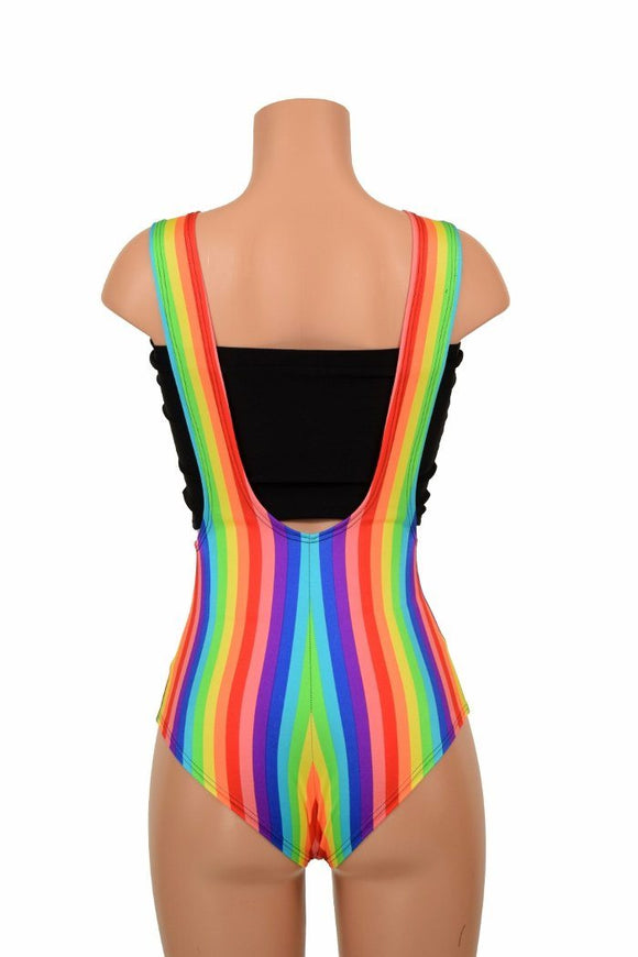 Rainbow Stripe Suspender Romper - Coquetry Clothing