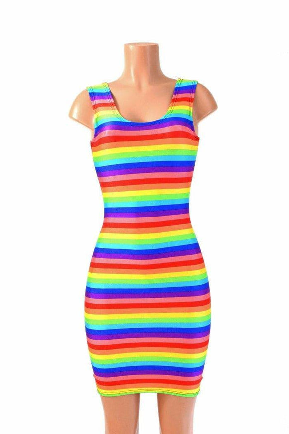 Rainbow Stripe Tank Dress - Coquetry Clothing