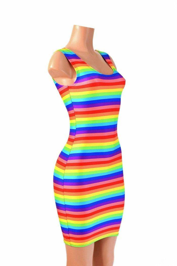 Rainbow Stripe Tank Dress - Coquetry Clothing