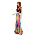 Rainbow Stripe Wide Leg Suspender Pants (Top Sold Separately) - Coquetry Clothing