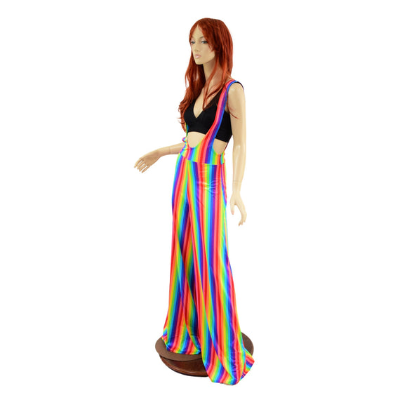 Rainbow Stripe Wide Leg Suspender Pants (Top Sold Separately) - Coquetry Clothing