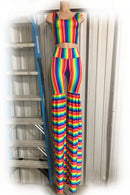 Rainbow Striped 2PC Stilting Costume - Coquetry Clothing