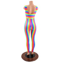 Rainbow Striped Tank Style Catsuit - 2