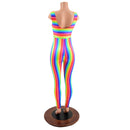 Rainbow Striped Tank Style Catsuit - Coquetry Clothing