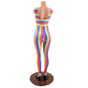 Rainbow Striped Tank Style Catsuit - 2