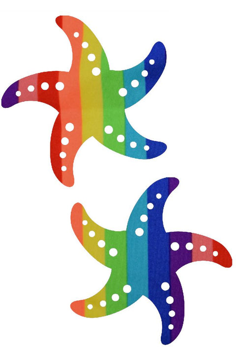 Rainbow Stripe Starfish Pasties - Coquetry Clothing