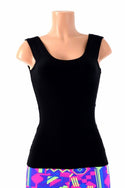 Full Length Scoop Neck Black Zen Top - 4
