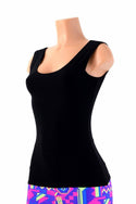 Full Length Scoop Neck Black Zen Top - 1