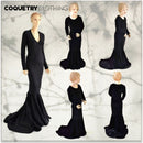 Ready to Ship Girls Black Velvet Morticia Gown 8 - Coquetry Clothing