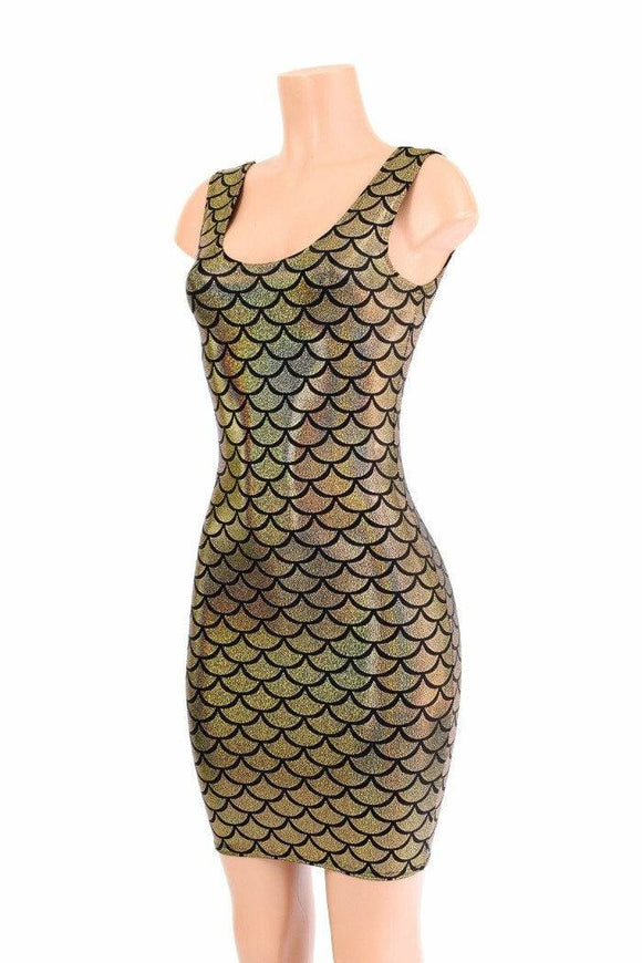 Ready to Ship Gold Mermaid Bodycon Tank Dress XL - Coquetry Clothing