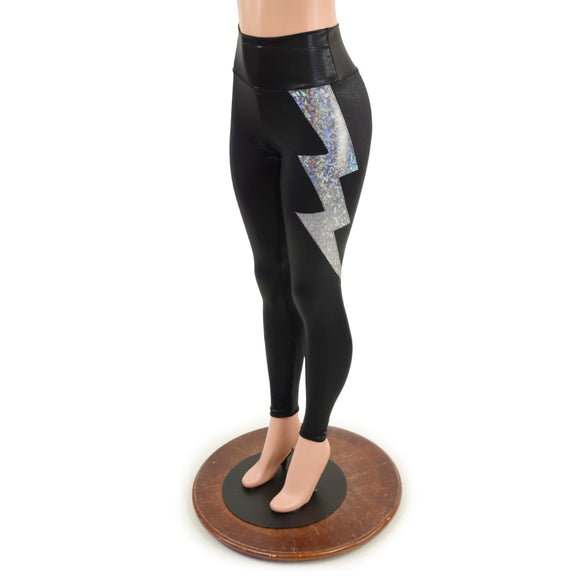 Ready to Ship High Waist Leggings with Lightning Bolts 2XL - Coquetry Clothing