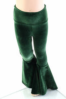 Ready to Ship Kids Green Velvet Flare Pants - Coquetry Clothing