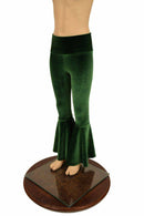 Ready to Ship Kids Green Velvet Flare Pants - Coquetry Clothing
