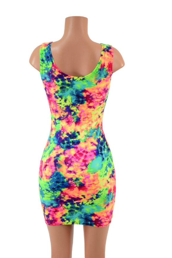 Ready to Ship Neon Glow Acid Splash Tank Dress - Coquetry Clothing