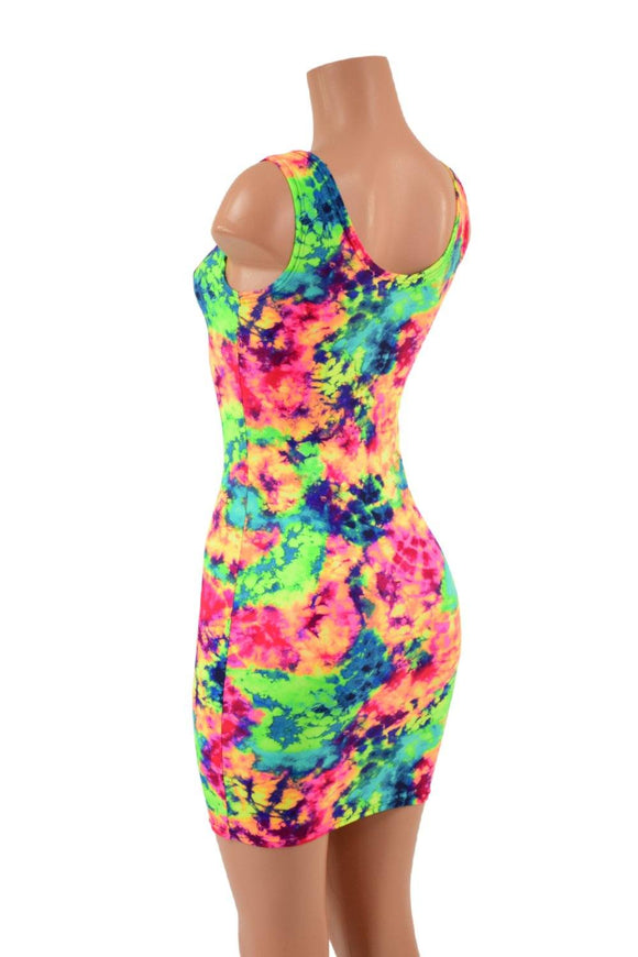 Ready to Ship Neon Glow Acid Splash Tank Dress - Coquetry Clothing