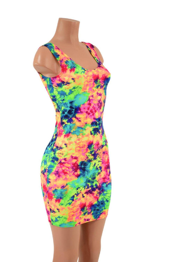 Ready to Ship Neon Glow Acid Splash Tank Dress - Coquetry Clothing