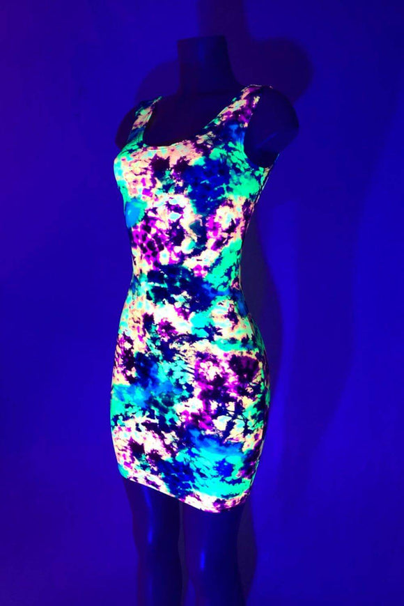 Ready to Ship Neon Glow Acid Splash Tank Dress - Coquetry Clothing