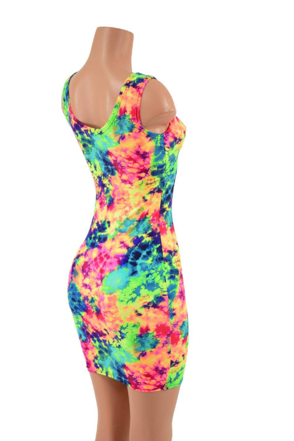 Ready to Ship Neon Glow Acid Splash Tank Dress - Coquetry Clothing