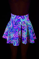 Ready to Ship Neon Glow Worm Mini Rave Skirt Medium - Coquetry Clothing