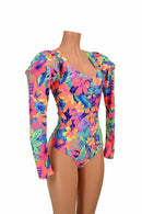 Ready to Ship Puffed Sleeve "Victoria" Floral Romper Small - Coquetry Clothing