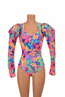 Ready to Ship Puffed Sleeve "Victoria" Floral Romper Small - Coquetry Clothing