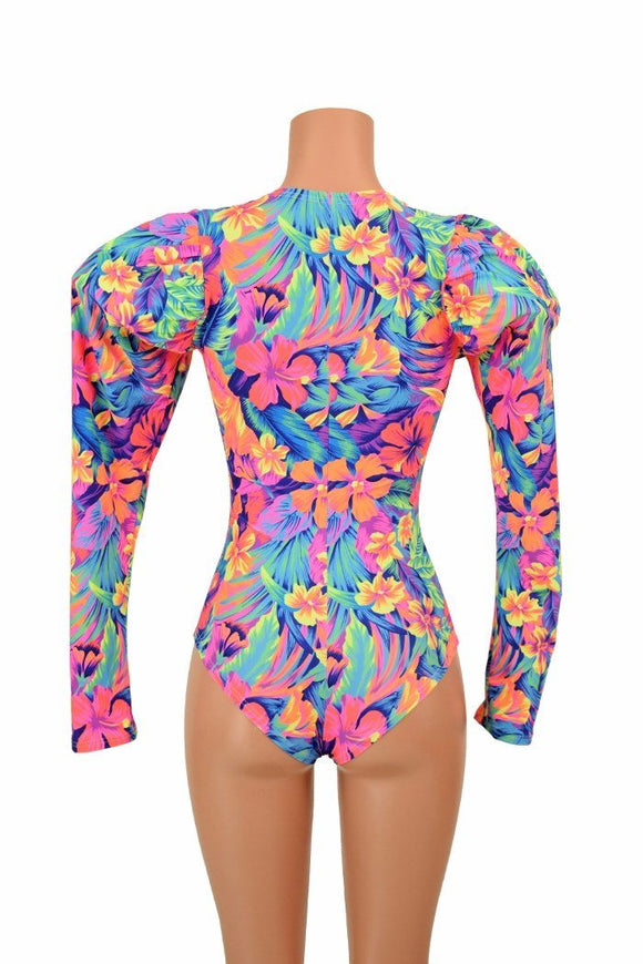 Ready to Ship Puffed Sleeve "Victoria" Floral Romper Small - Coquetry Clothing