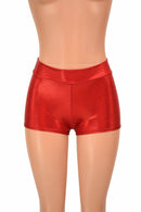 Ready to Ship Red Holographic Midrise Shorts XXS - Coquetry Clothing