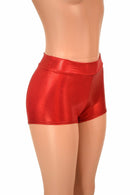 Ready to Ship Red Holographic Midrise Shorts XXS - Coquetry Clothing