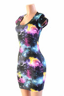 Ready to Ship UV Glow Galaxy Dress Small - Coquetry Clothing