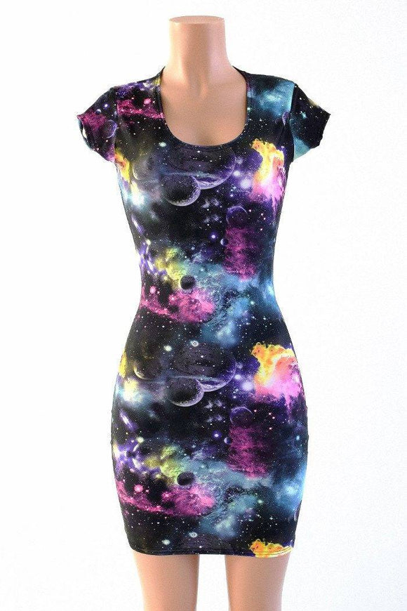 Ready to Ship UV Glow Galaxy Dress Small - Coquetry Clothing