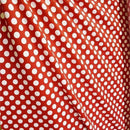 Red and White Polka Dot Fabric - Coquetry Clothing