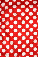 Red and White Polka Dot Fabric - 2