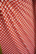 Red and White Polka Dot Fabric - 1