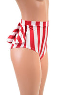 Red and White Stripe Spandex Fabric - Coquetry Clothing
