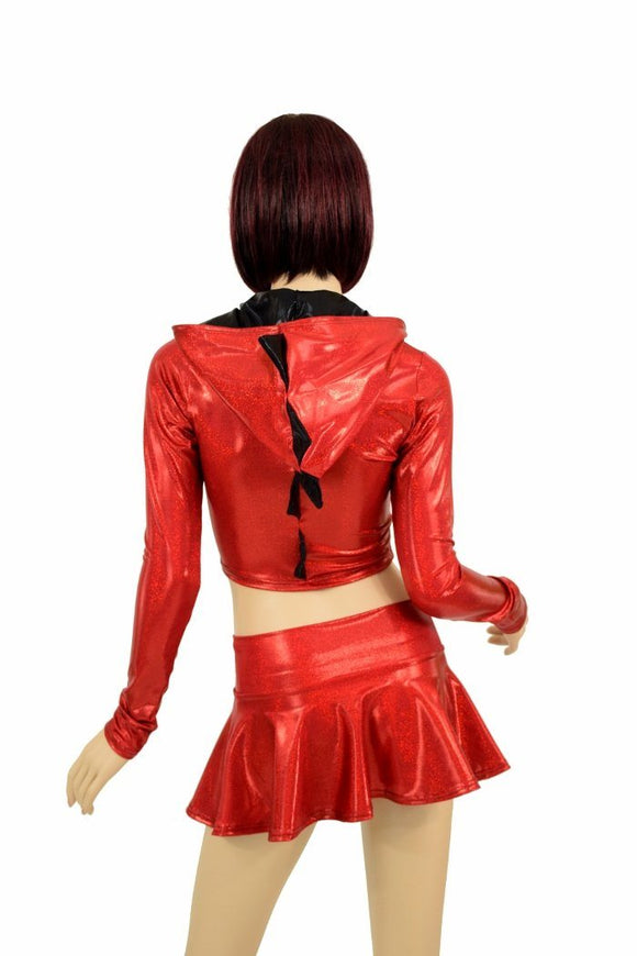 Red & Black Dragon Hoodie Skirt Set - Coquetry Clothing