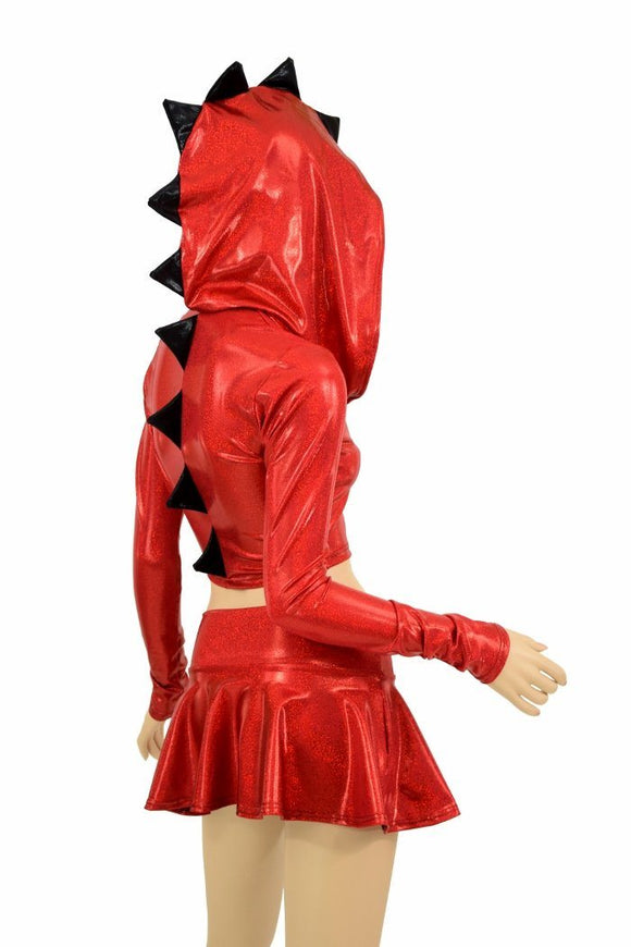 Red & Black Dragon Hoodie Skirt Set - Coquetry Clothing