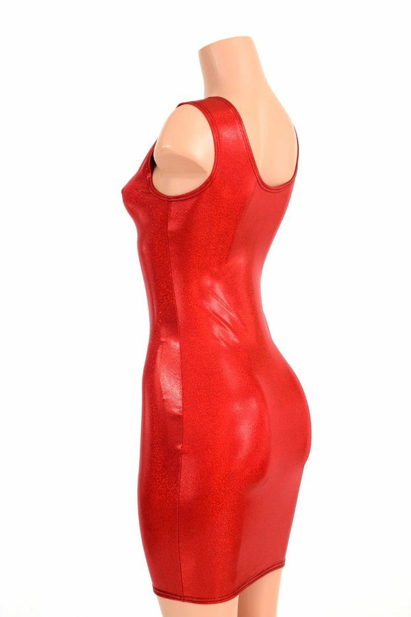 Red Bodycon Tank Dress - 5