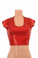 Red Cap Sleeve Crop Top - Coquetry Clothing