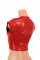 Red Cap Sleeve Crop Top - Coquetry Clothing