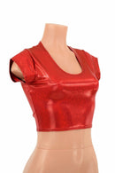 Red Cap Sleeve Crop Top - Coquetry Clothing