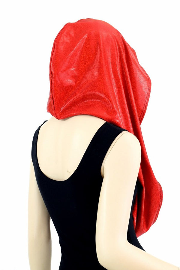 Red & Gold HUGE Reversible Festival Hood - 3