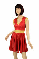 Red & Gold Skater Dress - Coquetry Clothing